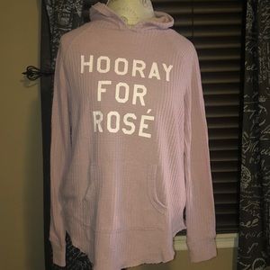 Pink Waffle Knit Rosé Hoodie - XL